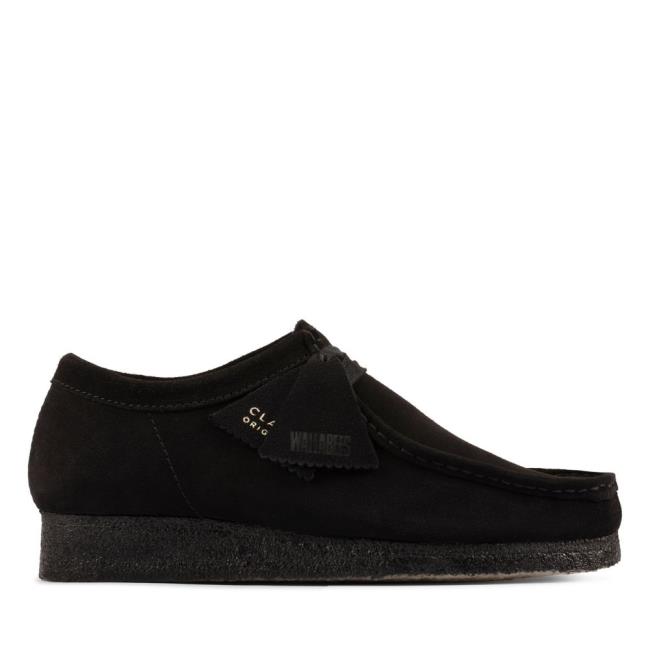 Women\'s Clarks Wallabee Black Shoes Black | CLK980UXO