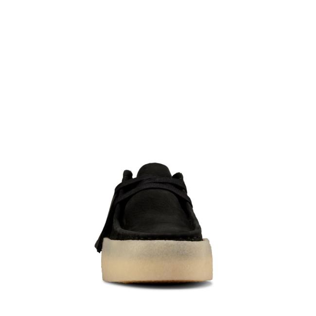 Women's Clarks Wallabee Cup Black Shoes Black | CLK574TBH