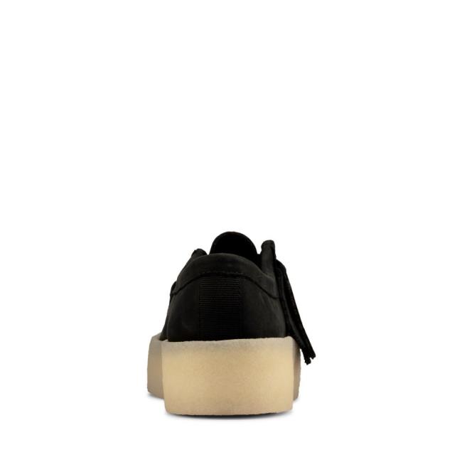 Women's Clarks Wallabee Cup Flat Shoes Black | CLK473YPC