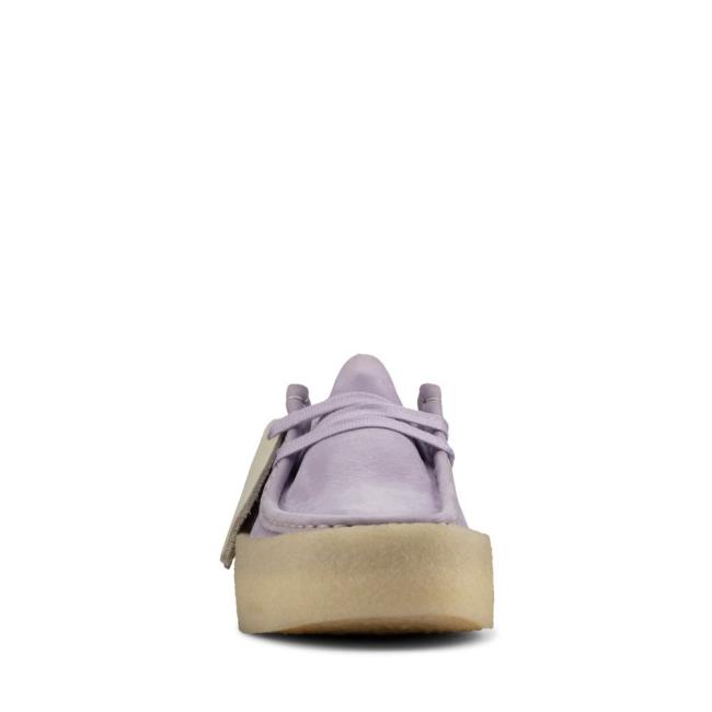 Women's Clarks Wallabee Cup Flat Shoes Purple | CLK308ASL