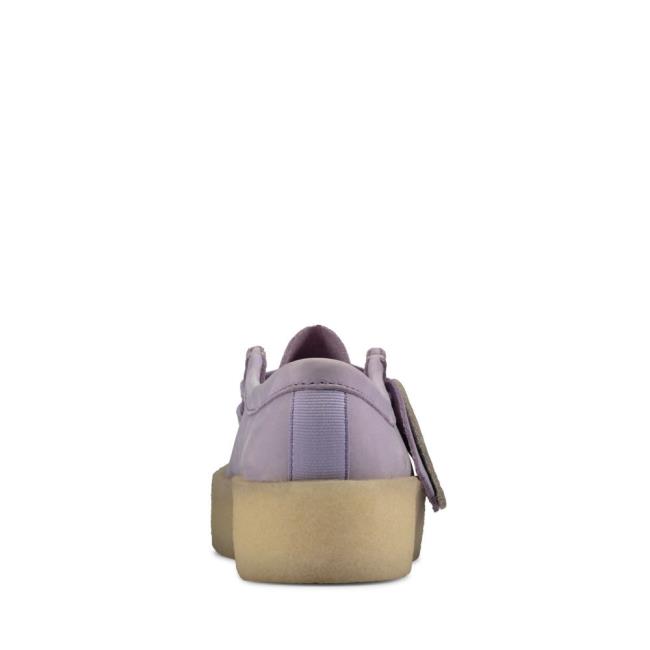 Women's Clarks Wallabee Cup Flat Shoes Purple | CLK308ASL