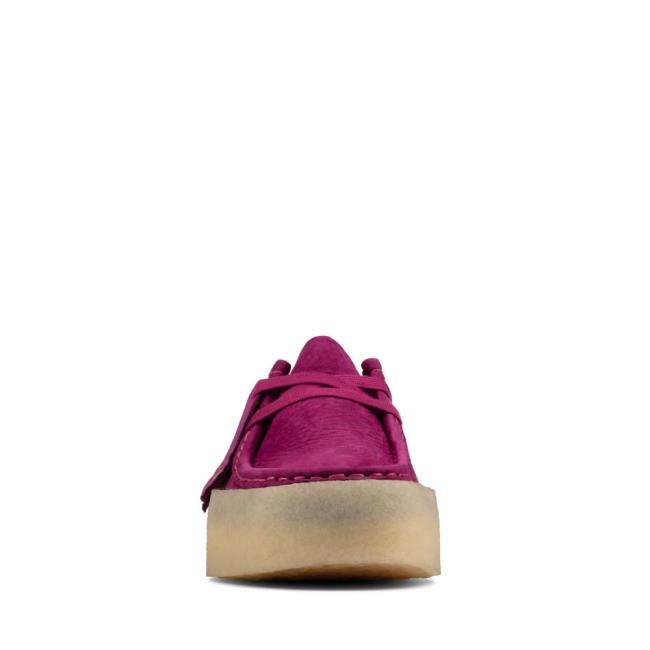 Women's Clarks Wallabee Cup Flat Shoes Purple | CLK701BDP