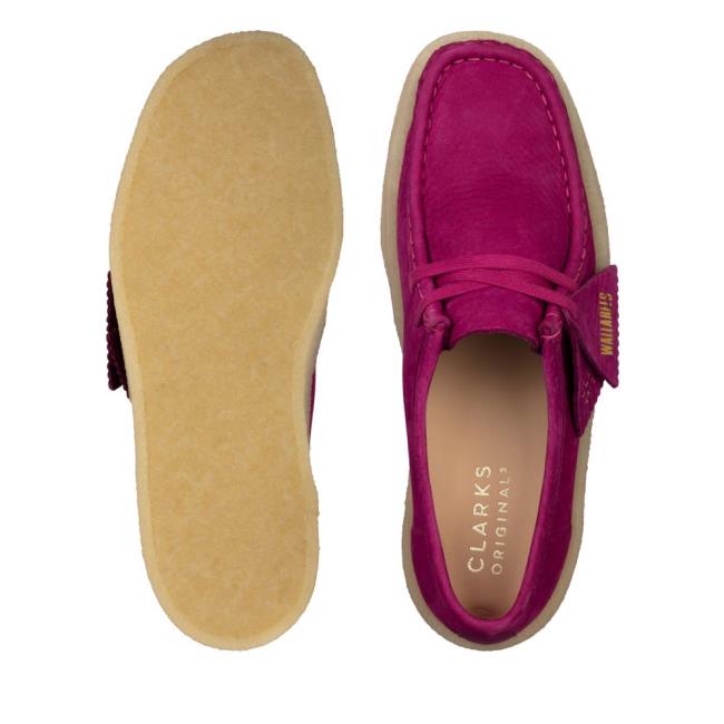 Women's Clarks Wallabee Cup Flat Shoes Purple | CLK701BDP