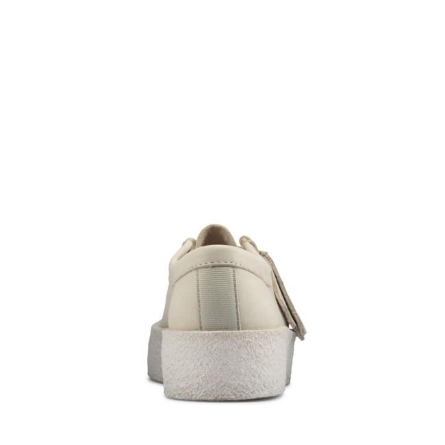 Women's Clarks Wallabee Cup Flat Shoes White | CLK437AWK