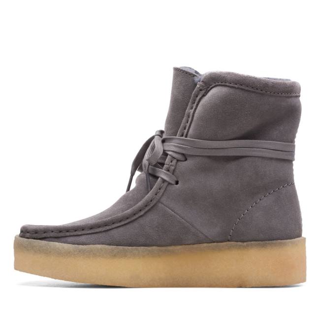 Women's Clarks Wallabee Cup Hi Casual Boots Grey | CLK623VXH