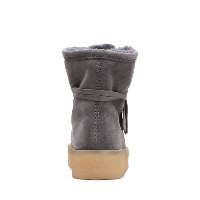 Women's Clarks Wallabee Cup Hi Casual Boots Grey | CLK623VXH