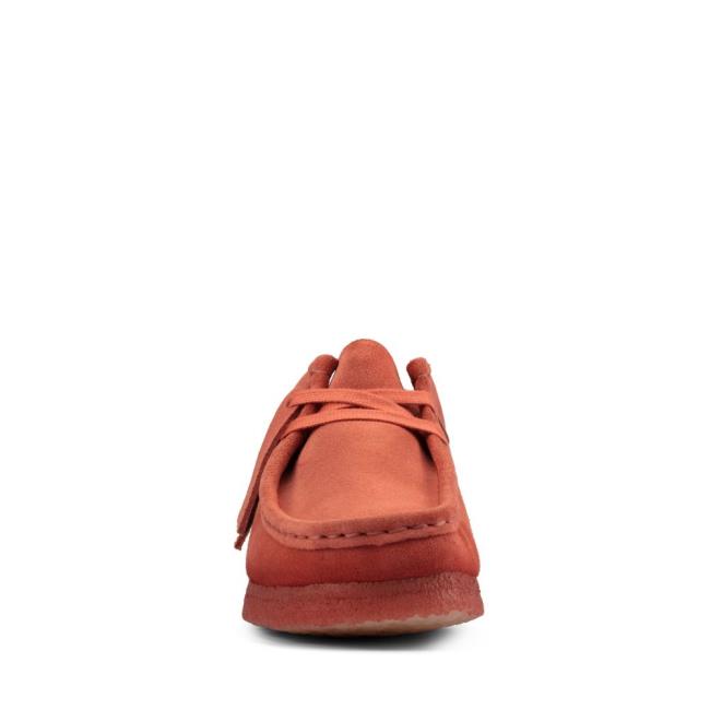 Women's Clarks Wallabee Flat Shoes Dark Pink | CLK975ERH