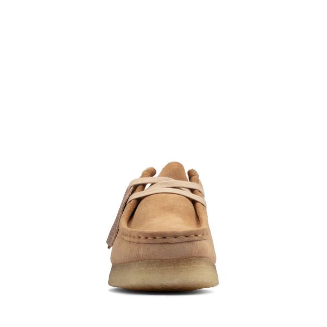 Women's Clarks Wallabee Flat Shoes Light Brown | CLK687ARM