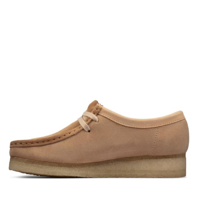 Women's Clarks Wallabee Flat Shoes Light Brown | CLK687ARM