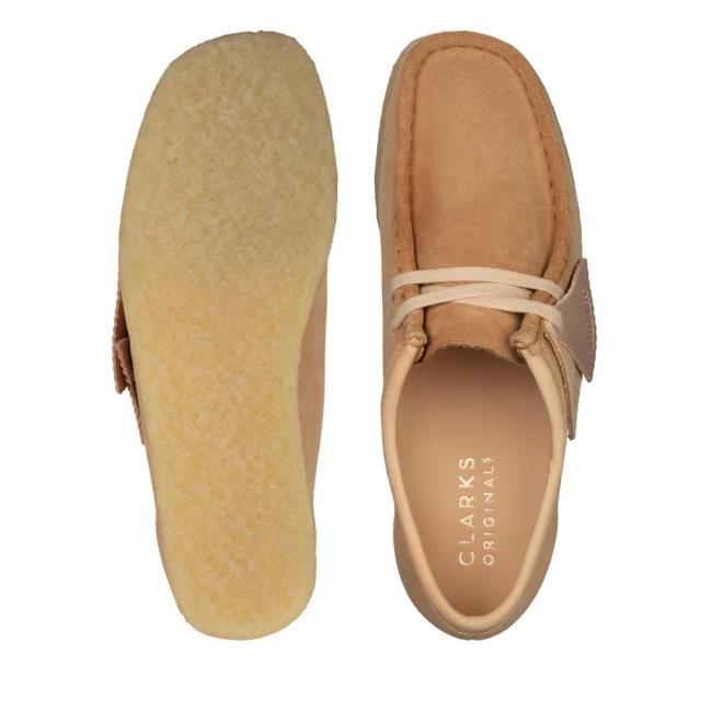 Women's Clarks Wallabee Flat Shoes Light Brown | CLK687ARM