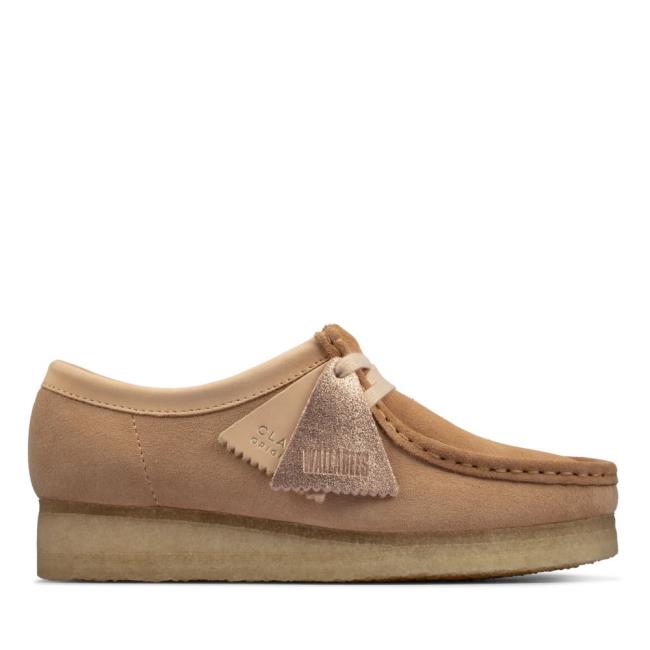 Women\'s Clarks Wallabee Flat Shoes Light Brown | CLK687ARM