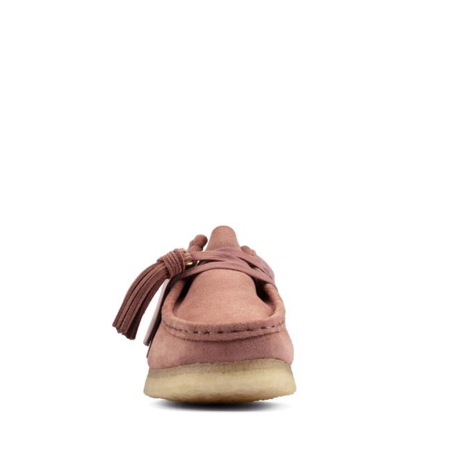 Women's Clarks Wallabee Flat Shoes Pink | CLK175MPY