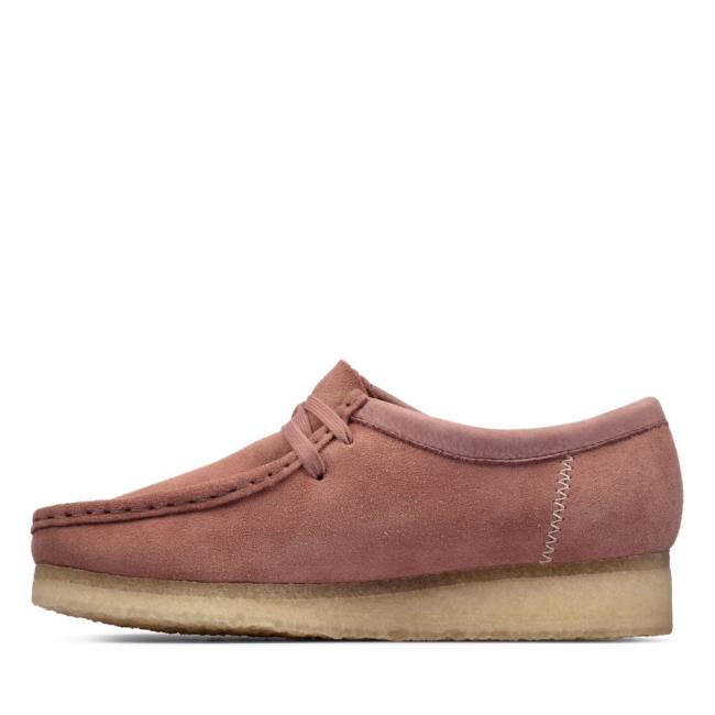 Women's Clarks Wallabee Flat Shoes Pink | CLK175MPY