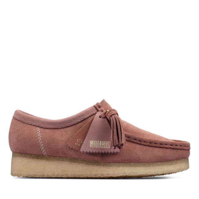 Women\'s Clarks Wallabee Flat Shoes Pink | CLK175MPY