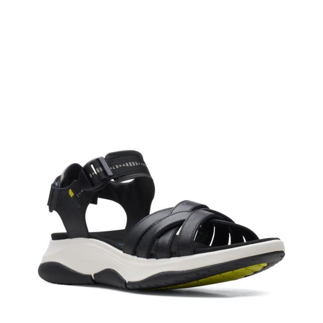 Women's Clarks Wave2.0 Sail. Sandals Black | CLK809BOJ