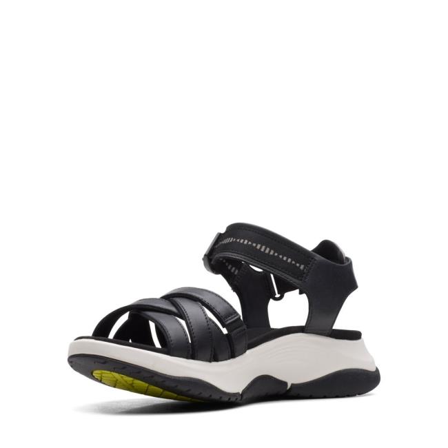 Women's Clarks Wave2.0 Sail. Sandals Black | CLK809BOJ