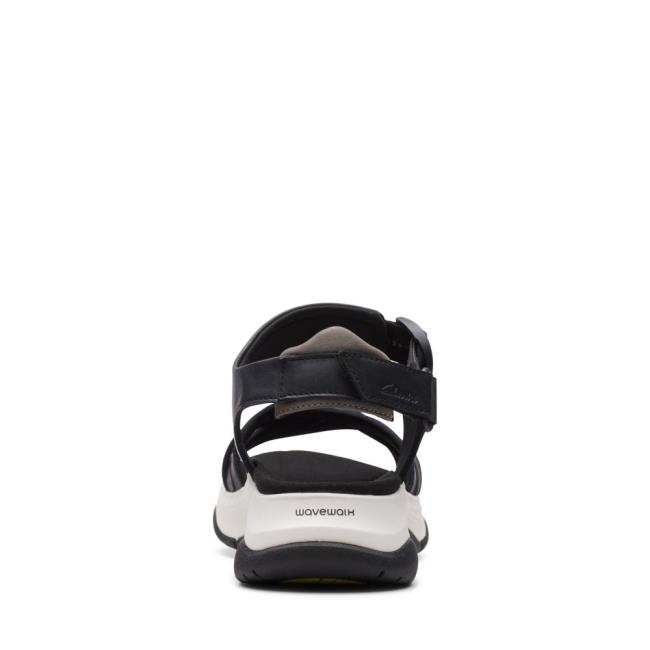 Women's Clarks Wave2.0 Sail. Sandals Black | CLK809BOJ