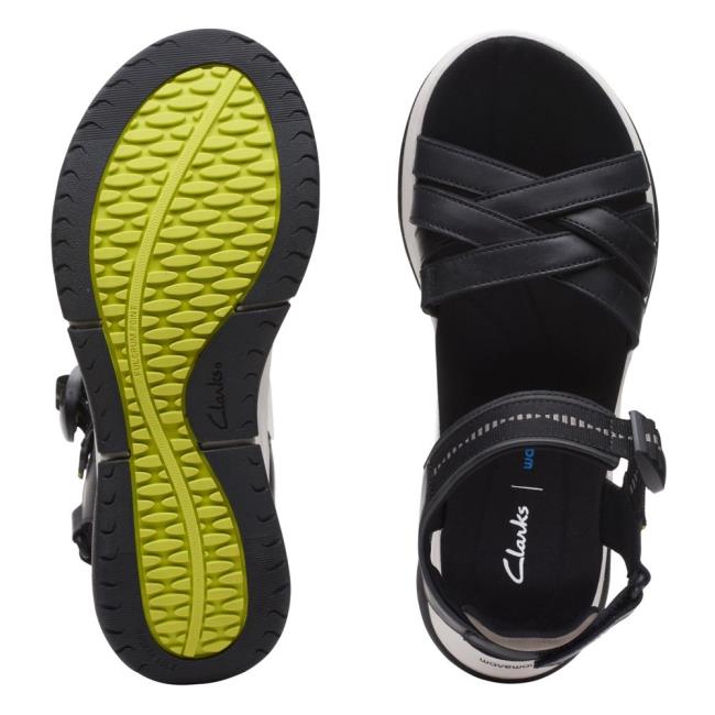 Women's Clarks Wave2.0 Sail. Sandals Black | CLK809BOJ