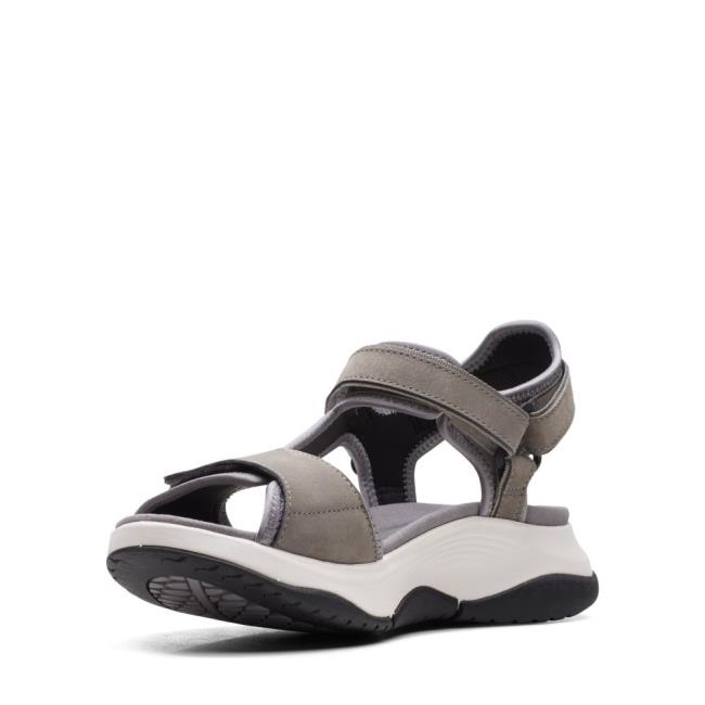 Women's Clarks Wave2.0 Skip. Sandals Grey | CLK280FLT