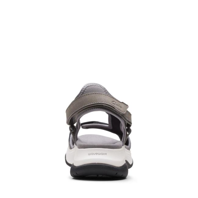 Women's Clarks Wave2.0 Skip. Sandals Grey | CLK280FLT